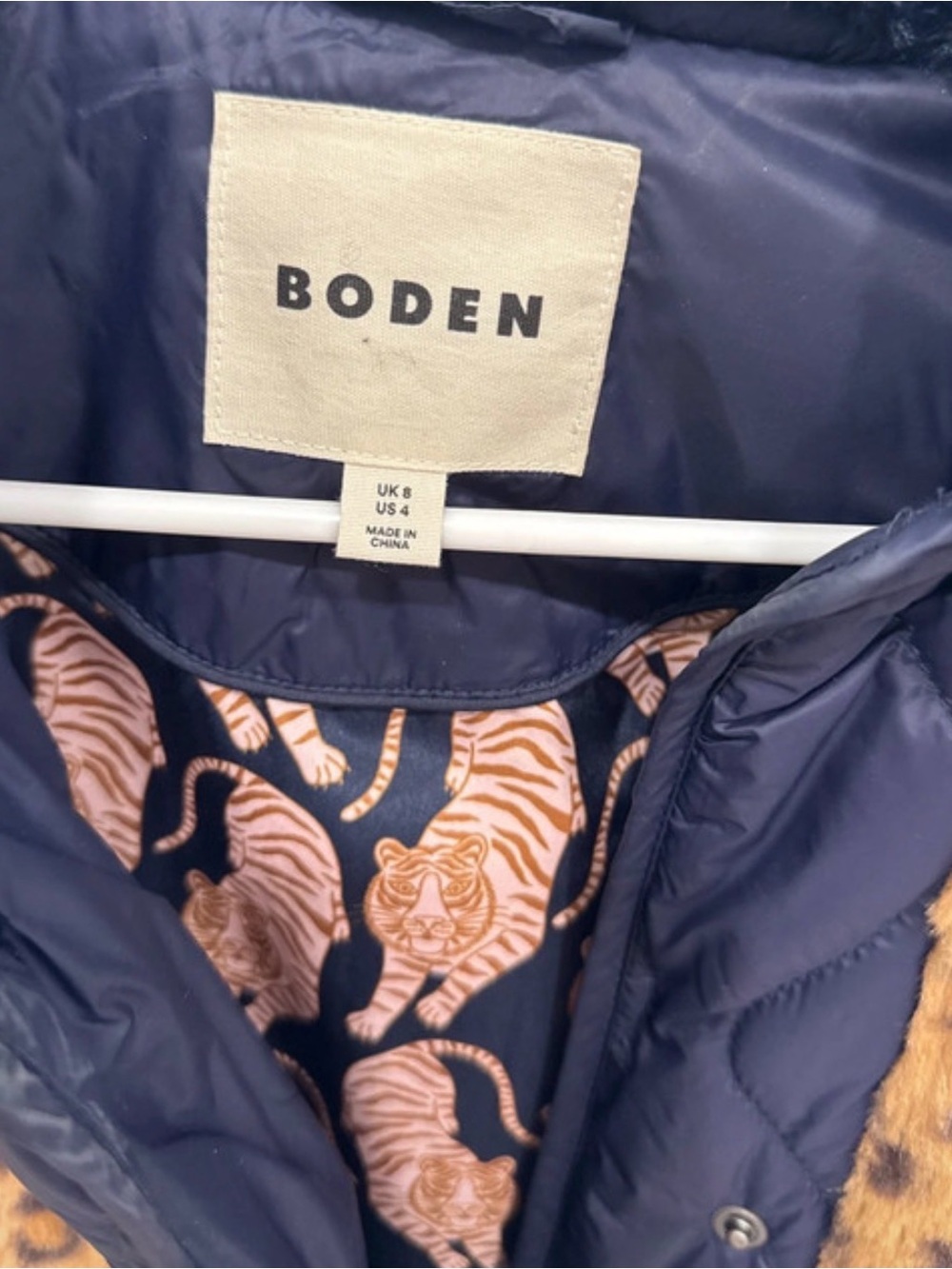 Boden Leopard Quilted Jacket - Picture 2 of 4